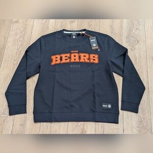 $178 Mens Hugo Boss BOSS X NFL "Watt" Chicago Bears Crewneck Sweatshirt Navy 2XL